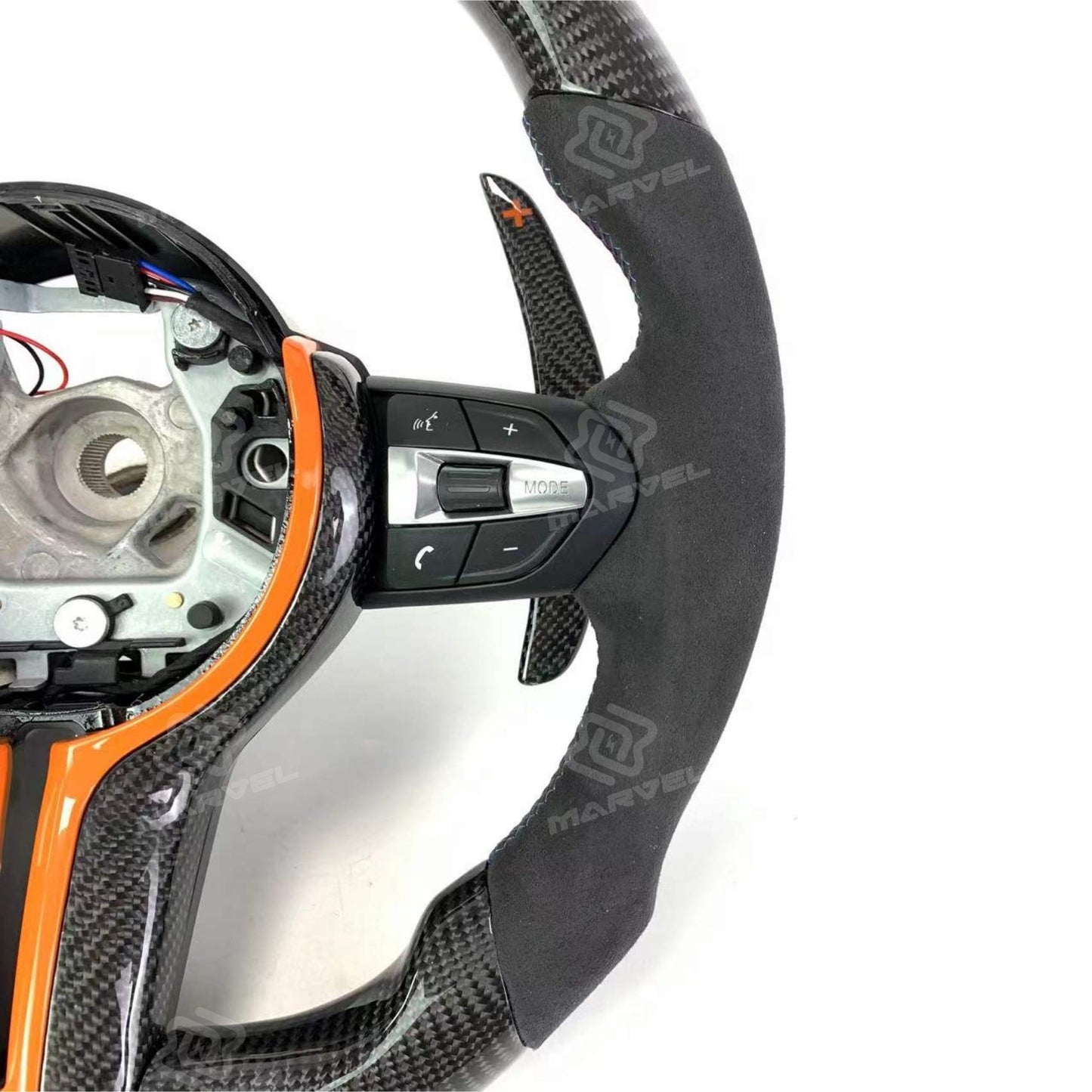 BMW steering wheel Custom carbon fiber LED Alcantara