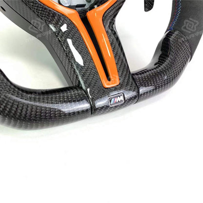BMW steering wheel Custom carbon fiber LED Alcantara