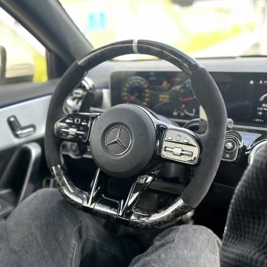 Upgrade Carbon Fiber Steering Wheel for Mercedes-Benz AMG Models W205 C63 W213 C E S G Class GLC GLE CLA W204 W222 G500