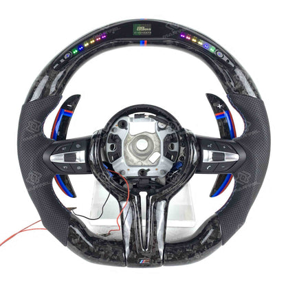 Custom forged carbon LED BMW steering wheel