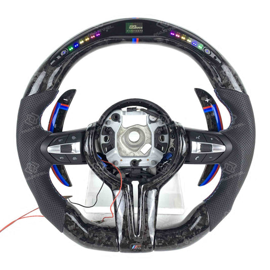 Custom forged carbon LED BMW steering wheel