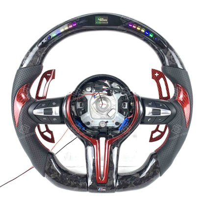 Custom forged carbon LED BMW steering wheel