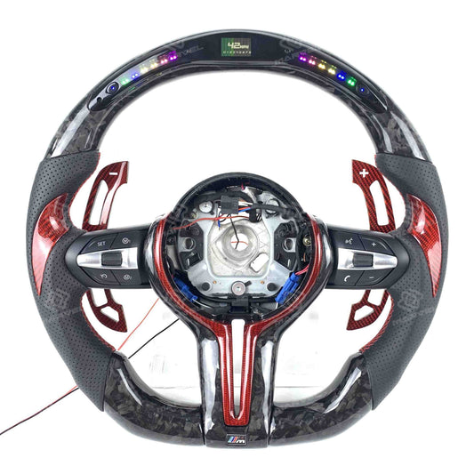 Custom forged carbon LED BMW steering wheel