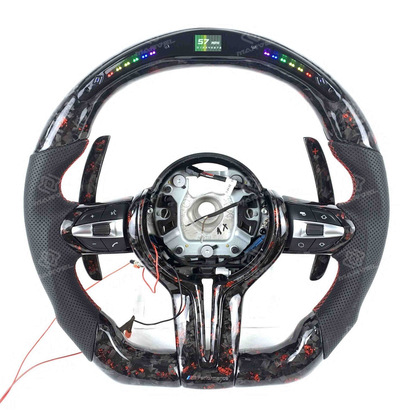 Custom forged carbon LED BMW steering wheel