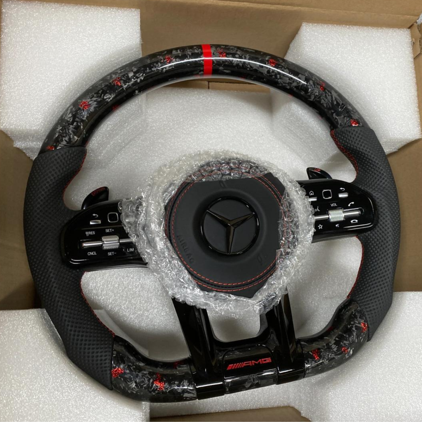 Upgrade Carbon Fiber Steering Wheel for Mercedes-Benz AMG Models W205 C63 W213 C E S G Class GLC GLE CLA W204 W222 G500