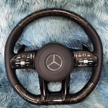 Upgrade Carbon Fiber Steering Wheel for Mercedes-Benz AMG Models W205 C63 W213 C E S G Class GLC GLE CLA W204 W222 G500