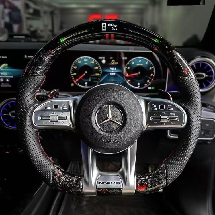 Modified LED Carbon Fiber Steering Wheel for Mercedes Benz AMG GT
