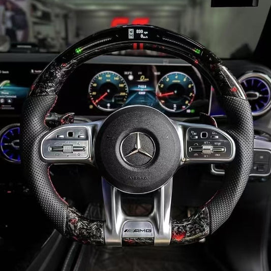 Modified LED Carbon Fiber Steering Wheel for Mercedes Benz AMG GT