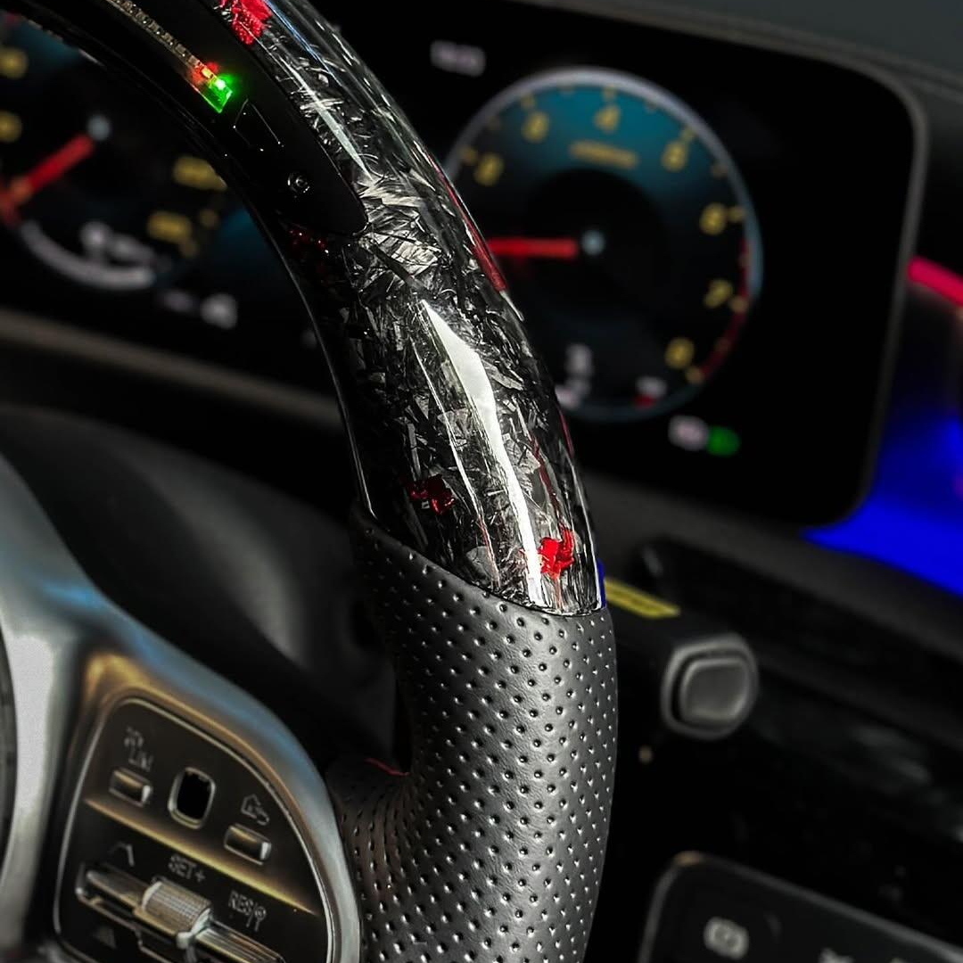 Modified LED Carbon Fiber Steering Wheel for Mercedes Benz AMG GT
