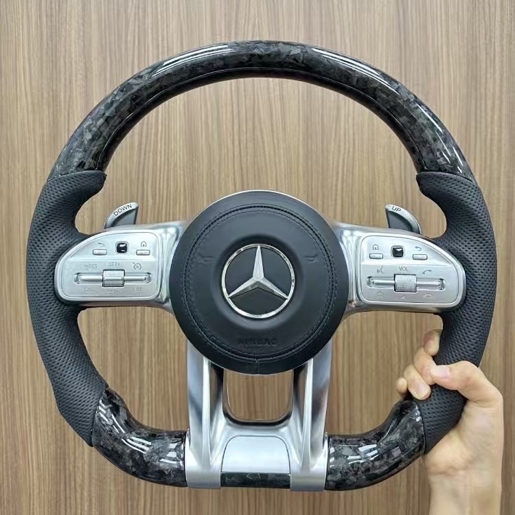 Upgrade Carbon Fiber Steering Wheel for Mercedes-Benz AMG Models W205 C63 W213 C E S G Class GLC GLE CLA W204 W222 G500