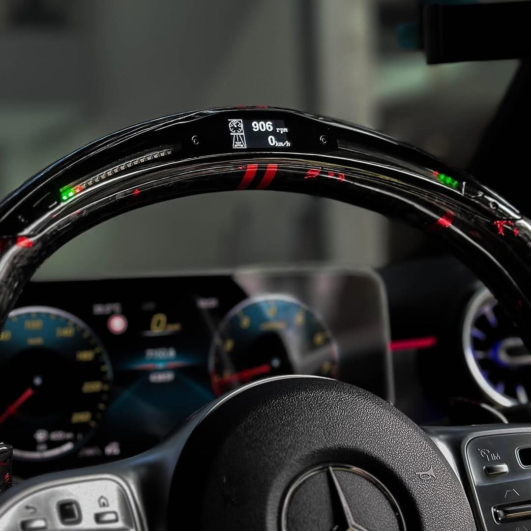 Modified LED Carbon Fiber Steering Wheel for Mercedes Benz AMG GT