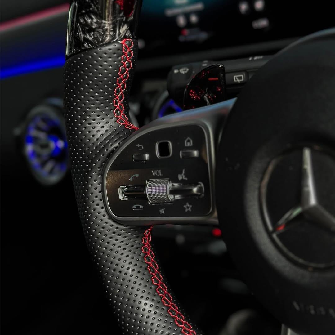 Modified LED Carbon Fiber Steering Wheel for Mercedes Benz AMG GT