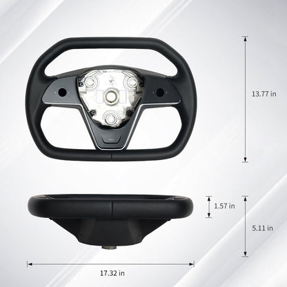 Cybertruck style Nappa leather steering wheel for Tesla model 3/Y/S/X