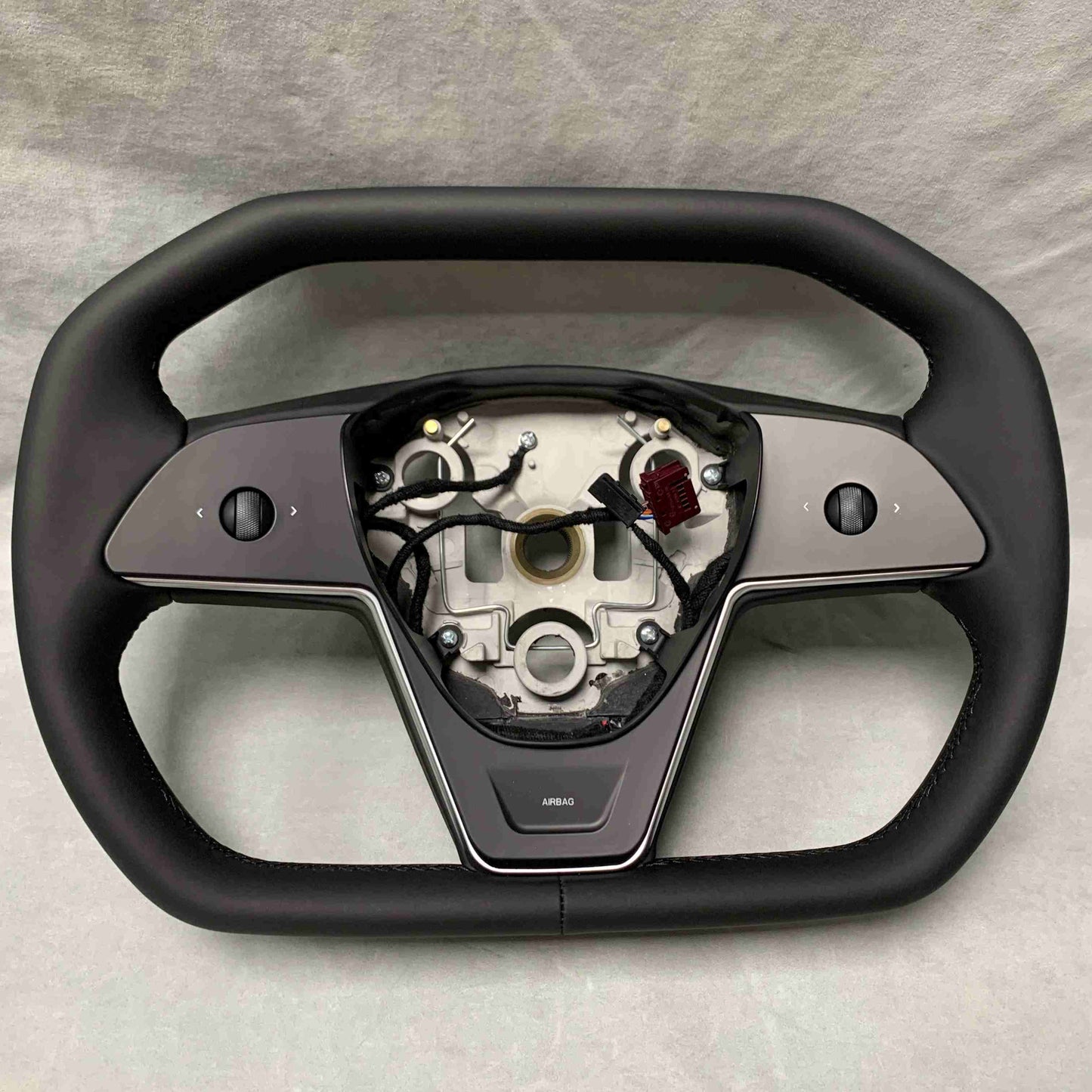 Cybertruck style Nappa leather steering wheel for Tesla model 3/Y/S/X