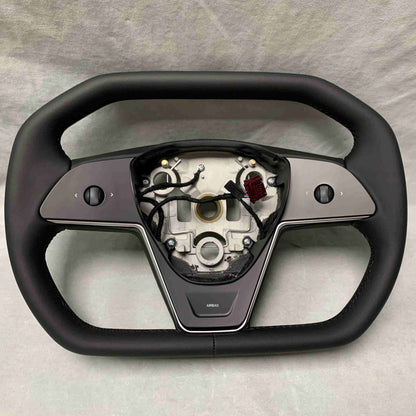 Cybertruck style Nappa leather steering wheel for Tesla model 3/Y/S/X