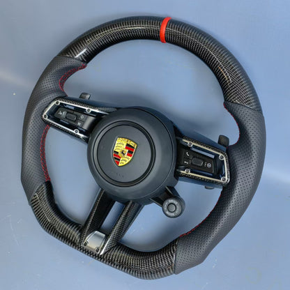 For Porsche GT4 Style Sports Steering Wheel with Real Carbon Fiber and for Alcantara Upgrade for Cayman & TT Models