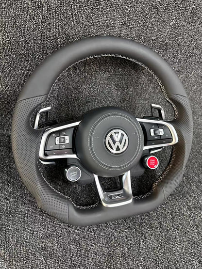 GTI sports flat bottomed steering wheel multifunctional button silver large paddle R8 two key