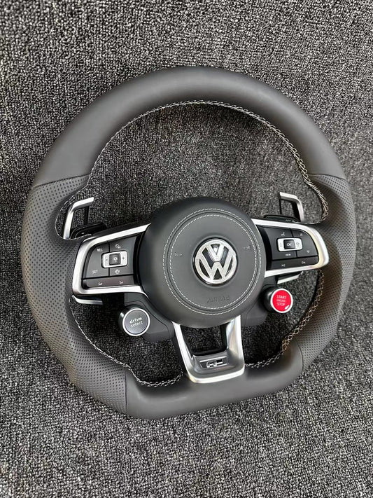 GTI sports flat bottomed steering wheel multifunctional button silver large paddle R8 two key