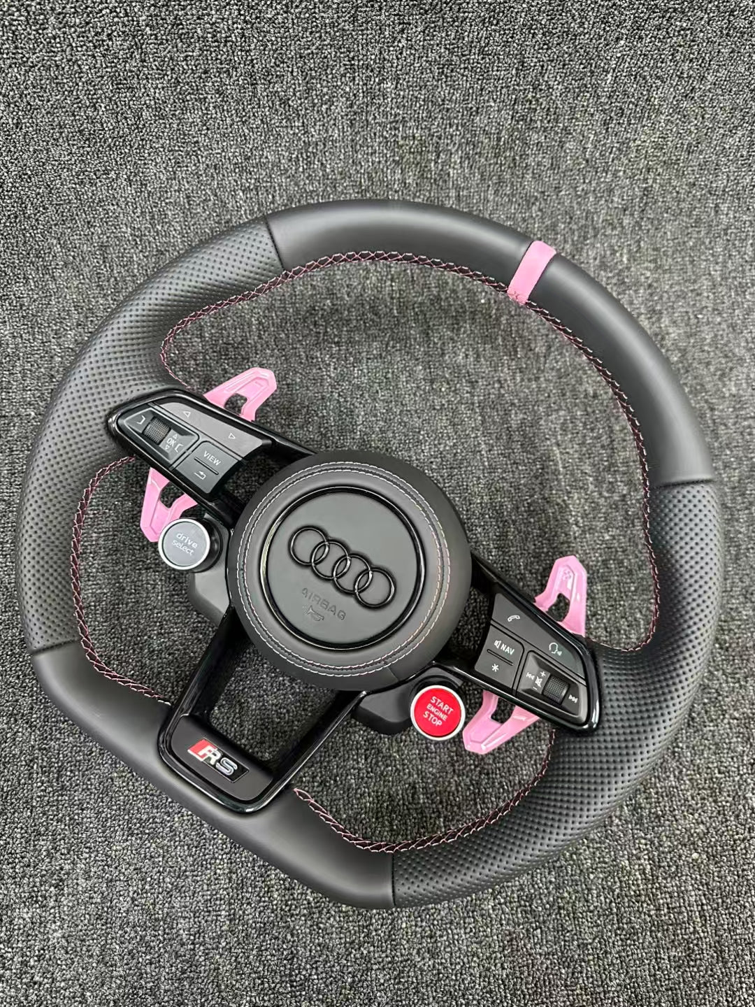Custom Audi Leather Steering Wheel Car Accessories with Knob