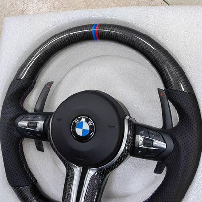 OEM-Style BMW M Performance Steering Wheel – Fit for 3 Series F30/F80 & 5 Series F10 – Carbon Fiber & Leather Trim
