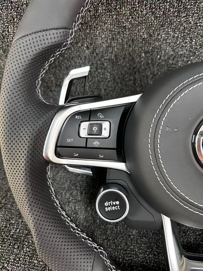 GTI sports flat bottomed steering wheel multifunctional button silver large paddle R8 two key