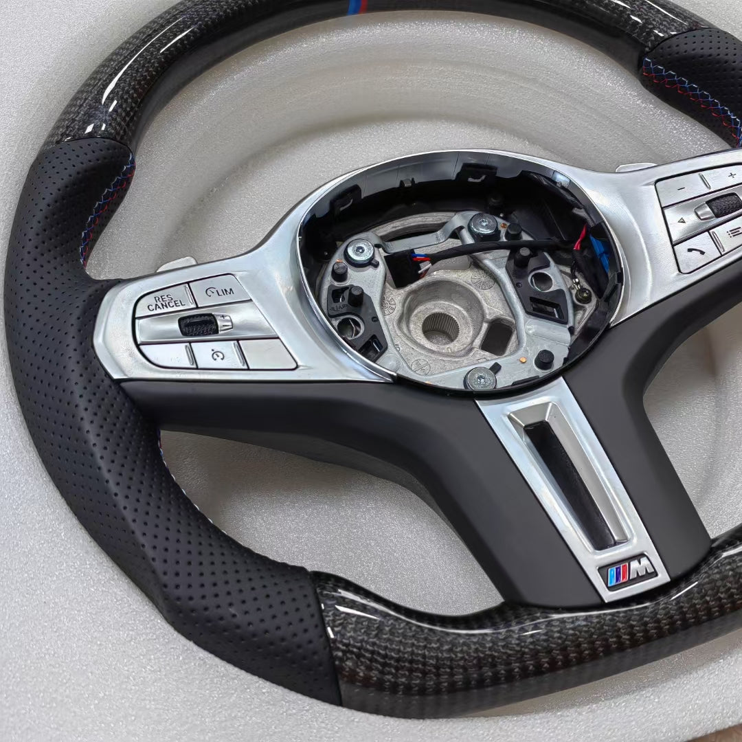 Carbon Fiber Steering Wheel for BMW 5 6 7 8 Series G11 G12 G13 G14 G15 G16 G30 G31 G32 F10 G38 Old to New Upgrade