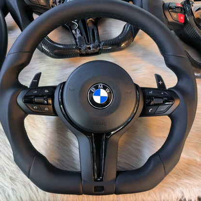 High-Quality BMW Steering Wheel Replacement for F30 F10 F32 F36 – M Sport Design with Custom Stitching & Paddle Shifters