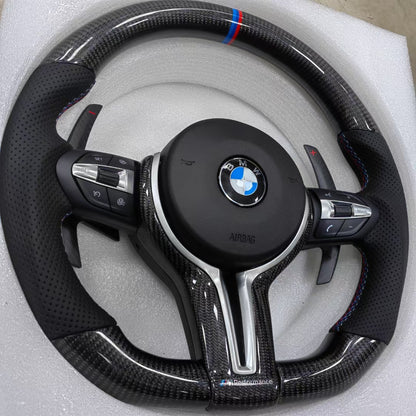 OEM-Style BMW M Performance Steering Wheel – Fit for 3 Series F30/F80 & 5 Series F10 – Carbon Fiber & Leather Trim