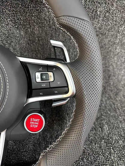 GTI sports flat bottomed steering wheel multifunctional button silver large paddle R8 two key