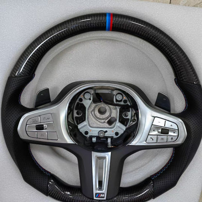 Carbon Fiber Steering Wheel for BMW 5 6 7 8 Series G11 G12 G13 G14 G15 G16 G30 G31 G32 F10 G38 Old to New Upgrade