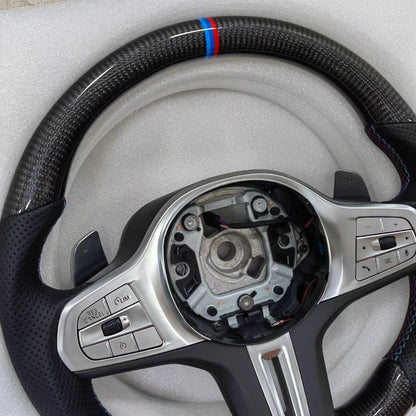 Carbon Fiber Steering Wheel for BMW 5 6 7 8 Series G11 G12 G13 G14 G15 G16 G30 G31 G32 F10 G38 Old to New Upgrade