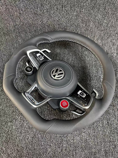 GTI sports flat bottomed steering wheel multifunctional button silver large paddle R8 two key