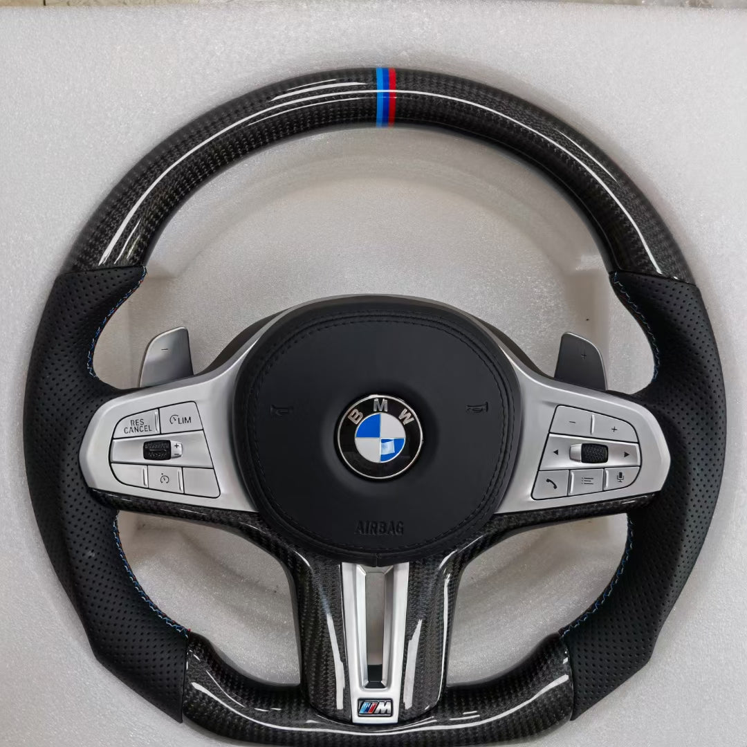 Carbon Fiber Steering Wheel for BMW 5 6 7 8 Series G11 G12 G13 G14 G15 G16 G30 G31 G32 F10 G38 Old to New Upgrade