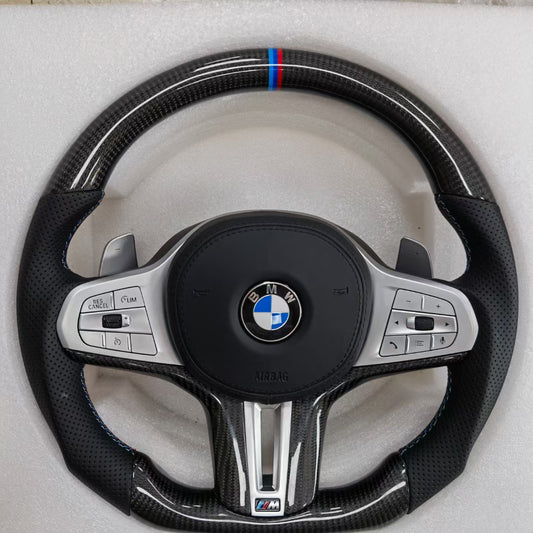 Carbon Fiber Steering Wheel for BMW 5 6 7 8 Series G11 G12 G13 G14 G15 G16 G30 G31 G32 F10 G38 Old to New Upgrade