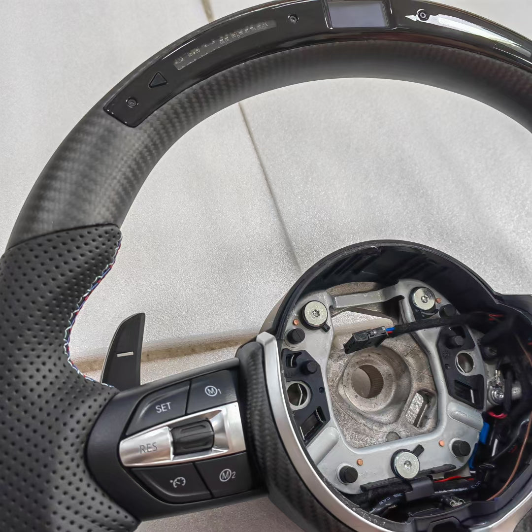 Factory Wholesale Price LED alcantara Carbon Fiber Car Steering Wheel m Performance for BMW F10 Steering Wheel
