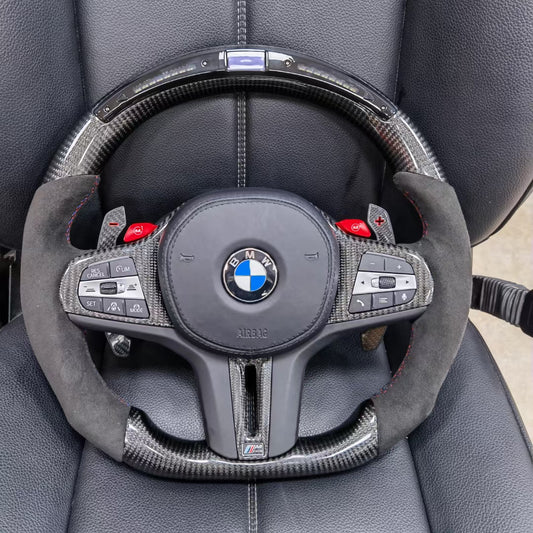 BMW steering wheel carbon fiber + Alcantara + LED + carbon paddles + M1M2 functions