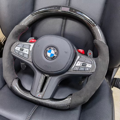 BMW steering wheel carbon fiber + Alcantara + LED + carbon paddles + M1M2 functions