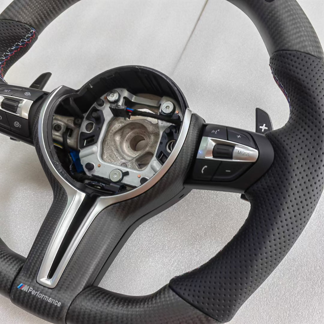 Factory Wholesale Price LED alcantara Carbon Fiber Car Steering Wheel m Performance for BMW F10 Steering Wheel