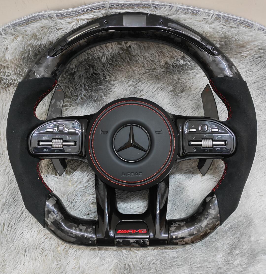 Forged Carbon LED Steering Wheel for Mercedes Benz W204 W205 W212 W214 W215 AMG