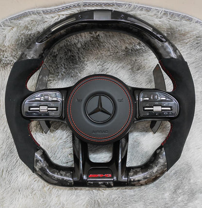Forged Carbon LED Steering Wheel for Mercedes Benz W204 W205 W212 W214 W215 AMG
