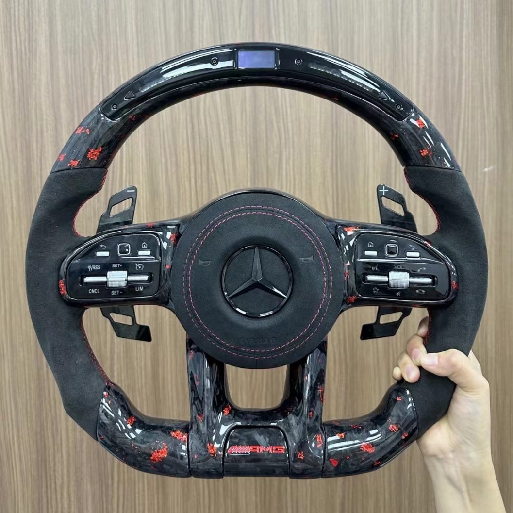 Forged Carbon LED Steering Wheel for Mercedes Benz W204 W205 W212 W214 W215 AMG