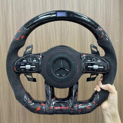 Forged Carbon LED Steering Wheel for Mercedes Benz W204 W205 W212 W214 W215 AMG