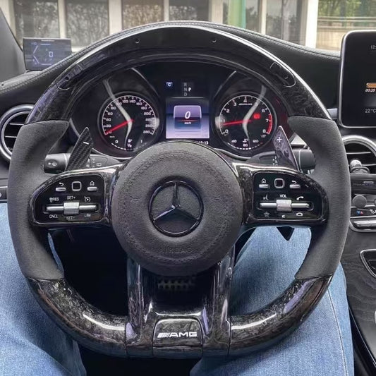 Forged Carbon LED Steering Wheel for Mercedes Benz W204 W205 W212 W214 W215 AMG