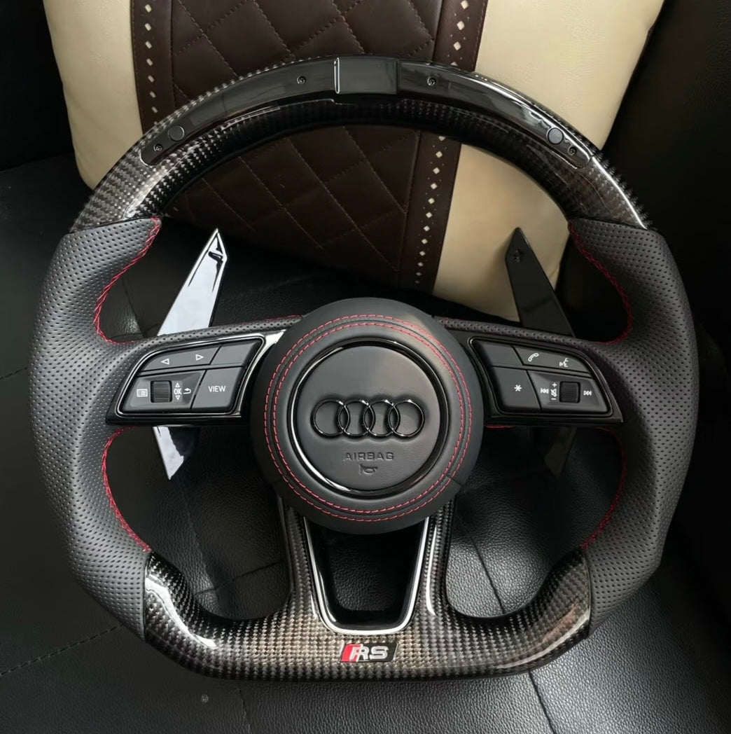 Customized Carbon Fiber LED Steering Wheel for Audi RS Series RS3 RS4 RS5 RS6 RS7 S3 S4 S5 Old B8 Series A8 R8 Q7 Q5