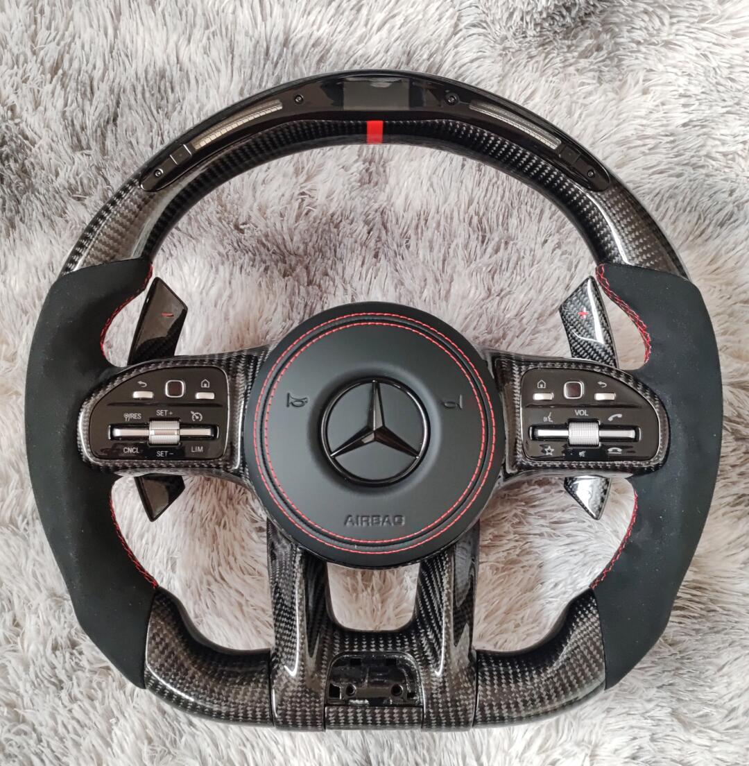 Custom Carbon Fiber Steering Wheel LED Steering Wheel Upgrade for Mercedes benz Steering Wheel W221W222W204W205W21