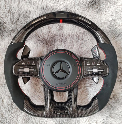 Custom Carbon Fiber Steering Wheel LED Steering Wheel Upgrade for Mercedes benz Steering Wheel W221W222W204W205W21