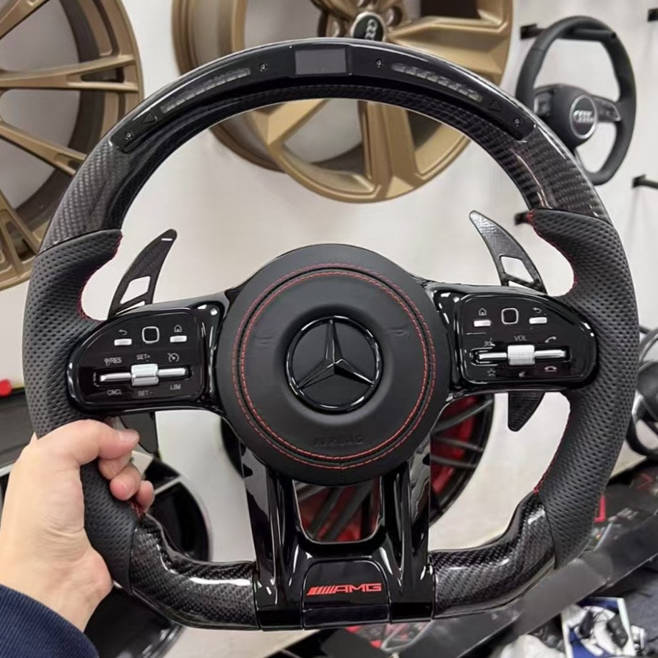 Custom Carbon Fiber Steering Wheel LED Steering Wheel Upgrade for Mercedes benz Steering Wheel W221W222W204W205W21
