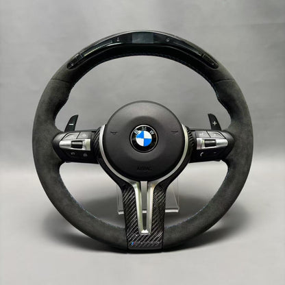 BMW steering wheel Alcantara+LED+Carbon fiber cover