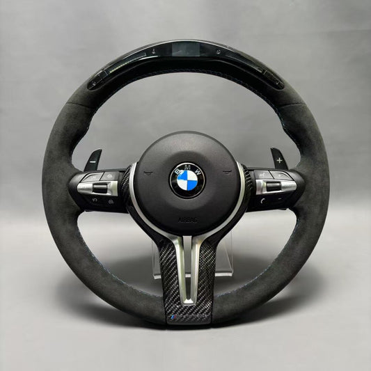 BMW steering wheel Alcantara+LED+Carbon fiber cover