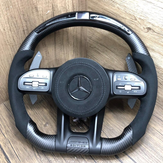 Carbon Fiber Steering Wheel for Mercedes Benz A35 A45 C63 C43 E53 E63 G63 G500 G55 AMG GT S63 GLE63 GLA45 W223